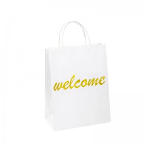 Gracias Bolsa de papel Su promoción Kraft Paper Shop Bag Bags Regalo de papel con manijas de papel Kraft Bolsa