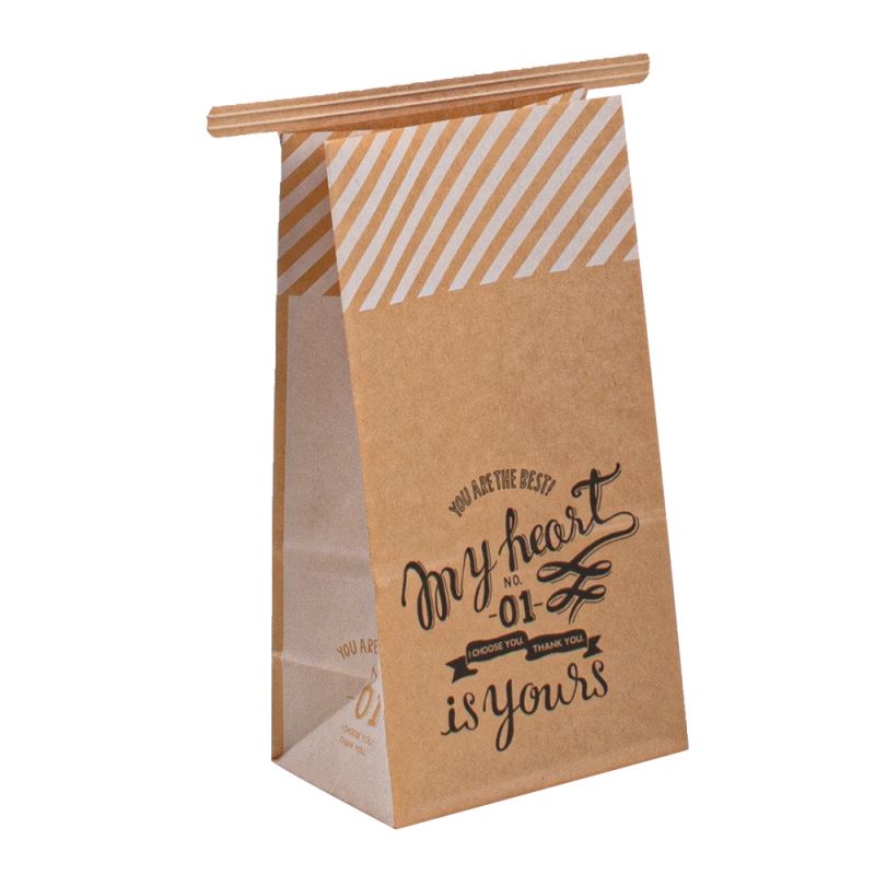 Bolsa de papel de diseño de alimentos reciclado de comida para llevar a logotipo