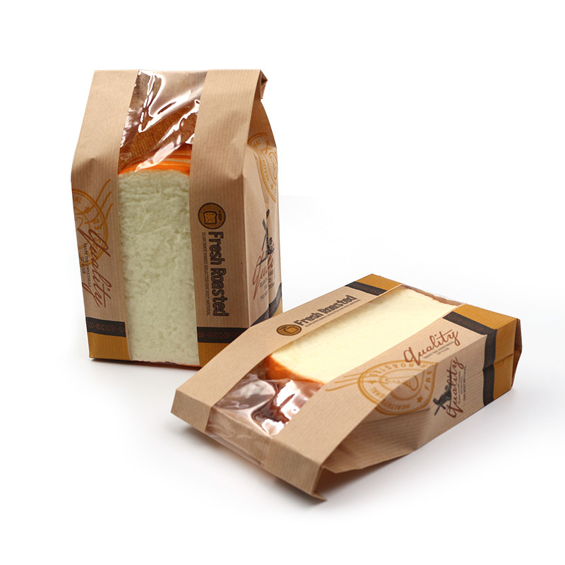 Toast Paper Bag Sostenible Kraft Bakery Bolss con ventana